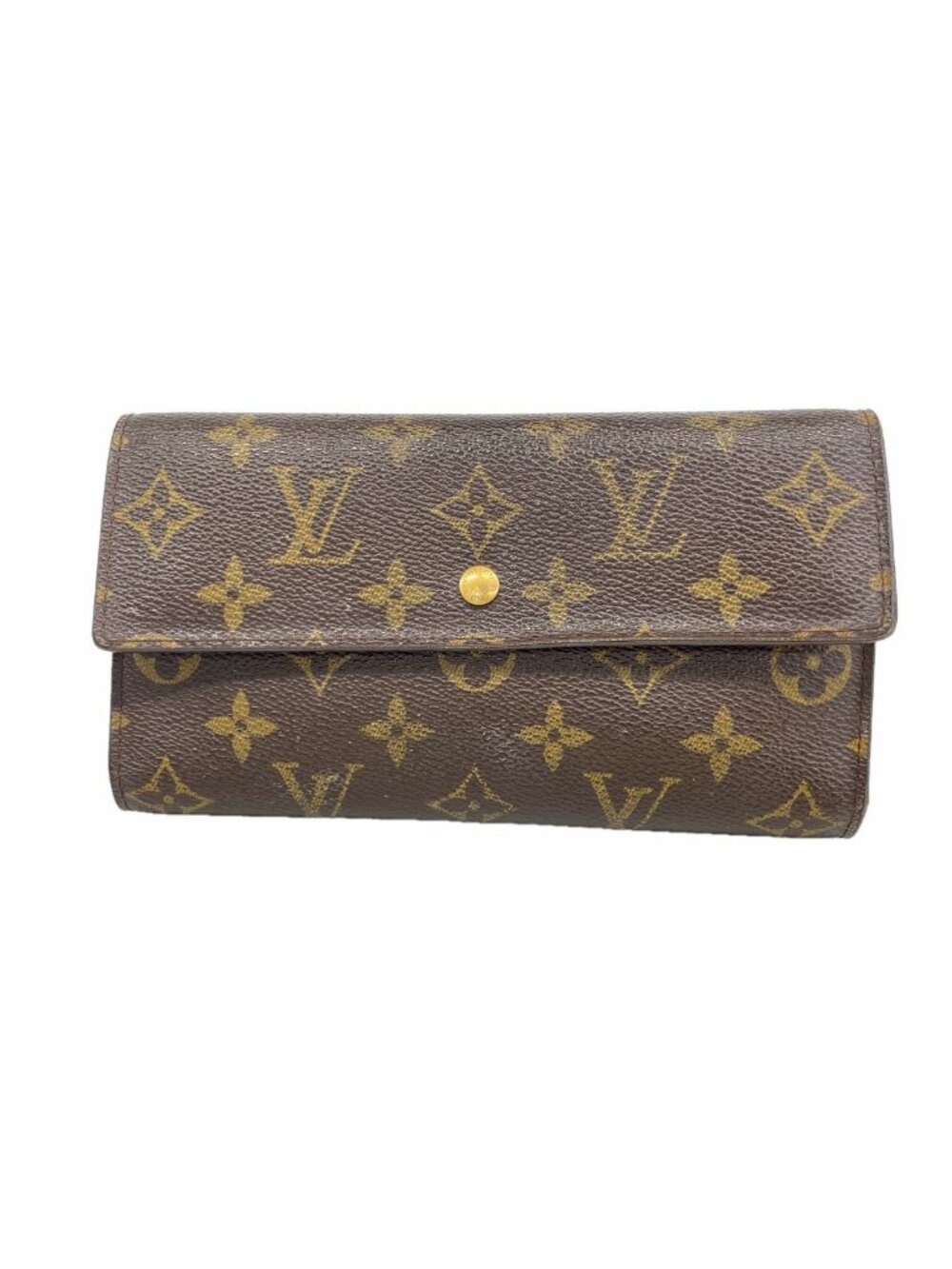 Louis Vuitton Trifold Wallet Monogram Portefeuille International Brown